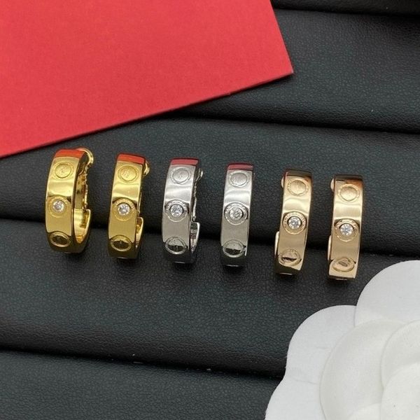

Designer Hoop Earrings Simple Stud Earrings for Women Men Classic 18k Gold Plated Earrings Moissanite Earrings High Quality Jewelry Gifts