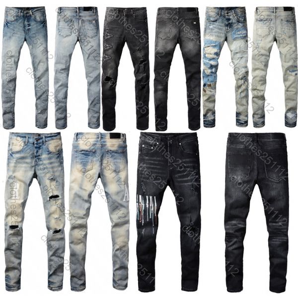 

baggy mens jeans designers stacked jeans men jean pant summer high street retro straight regular Jeans washed old Jeans long pants top quality jogger slim fit jeans, Contrast color