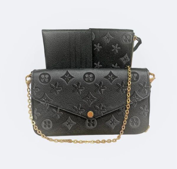 

Genuine Leather Purses envelope Multi Felicie Pochette CrossBody hand bag luxury Designer Clutch satchel mens Vintage Wallets Evening Bags, Brown