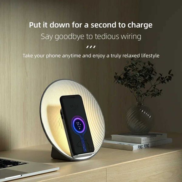 Bluetooth Speaker Wireless Charging Sunrise Snooze Alarm Clock Wake Up Light White Noise Sound Machine Bedside Lamp for bedroom X251215