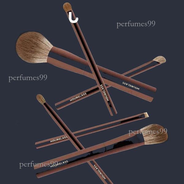 

Makeup Hourglass Brush-Makeup set portable 10 pieces animal hair+leather material brush bagPowder brush+eye+concealerCL240708 Brush- hair+leathe