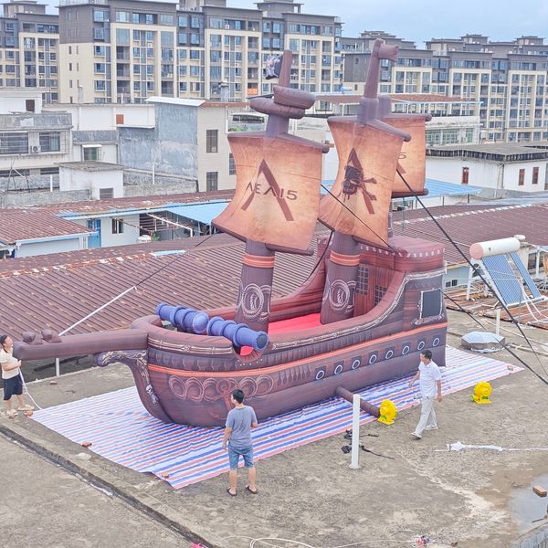 2025 Giant Inflatable Pirate Ship, Sea Theme Party Decorations, Airblown Boat Replica for Event