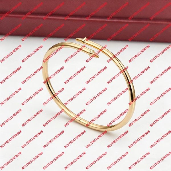 

Designer Nails Bracelet Gold Jewelry Cuff Bracelets Luxury Silver Screw Bracelets Size 17,19CM Popular Women Men Valentines Day Gift With Box