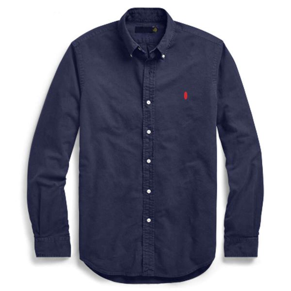 Ralphlauern Shirts Men Shirt Designer Tshirt Summer Horse Embroidery Polos Shirt Tops Streetwear Solid Color Blouse Business Leisure Oxford Textile Button Up