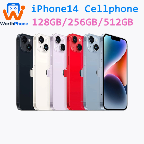 Unlocked iPhone 14 Cellphone 6GB RAM 128GB 256GB 512GB ROM 5G MobilePhone With Face ID Free Shipping