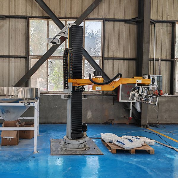 

Automated Bag Unpacking Cell with Robotic Arm - 120 Bags/Hour Unloading Efficiency