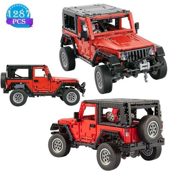 Build Block Set Technical Off-Road Sports Car Building Blocks Set - brick 1287Pcs Jeep Model Toy For Kids Educational STEM Construction Gift Toy
