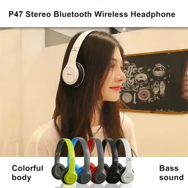 Wireless Bluetooth Headphone Headset With Mic Noise Cancelling Headsets Stereo Sound Earphones Sports Gaming Headphones