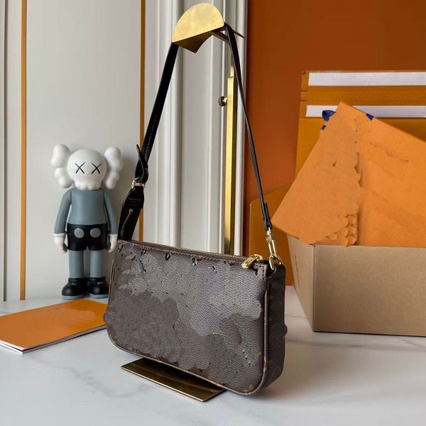 

Mahjong bag leopard print pea armpit Handbag Luxury Women's Fashion Bag Logo Fashion Steam Engine Classic Hand Shoulder Shopping Bag, Grey