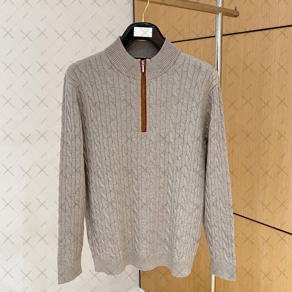 

Mens sweaters luxury sweaters lpp classic italy money style Half Zip wool sweater Wool blend Casual Pullover, Navyblue-l1