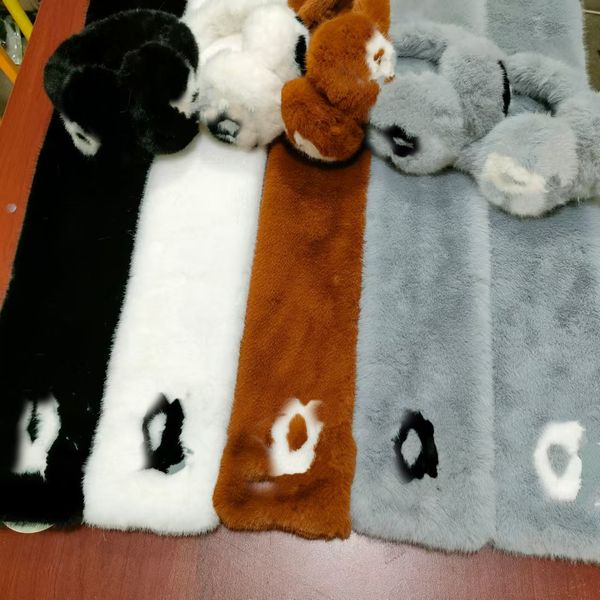 

2026 Spring Autumn Winter Faux Mink Fur Letter Style Fashionable Casual Designer Scarf and Earmuffs Set, Winter Gift Fashion Outfit, # color 5