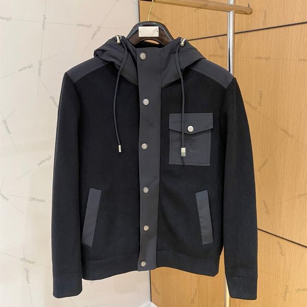 

Mens designer jacket luxury jacket lorp classic money style autumn and winter high version wool blend zipper jacket, Brown-l3