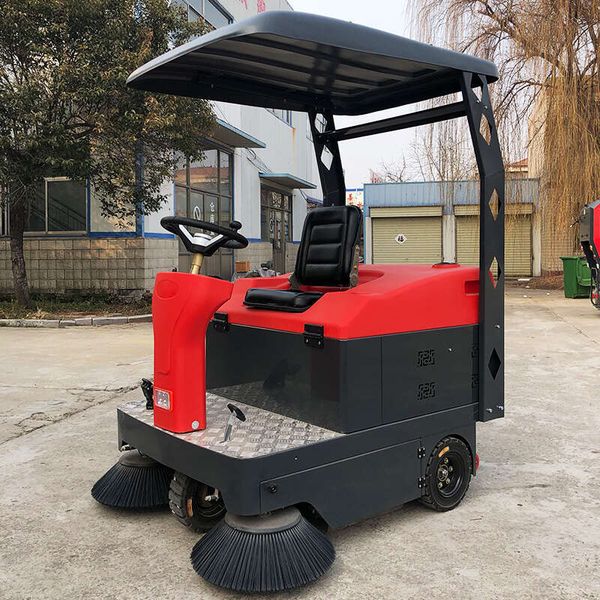 

Low-Noise Ride-On Sweeper for Early Morning or Late Night Cleaning Operations in Office Buildings