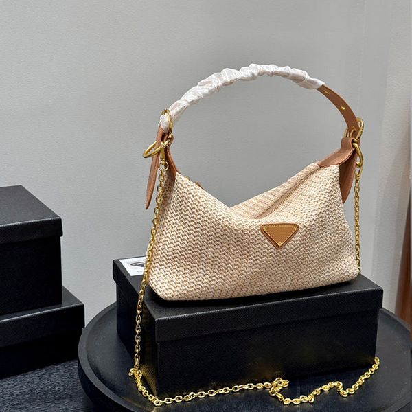

grass straw hobo bag designer women cream shoulder bag women crossbody bag lady handbag lady purse, White