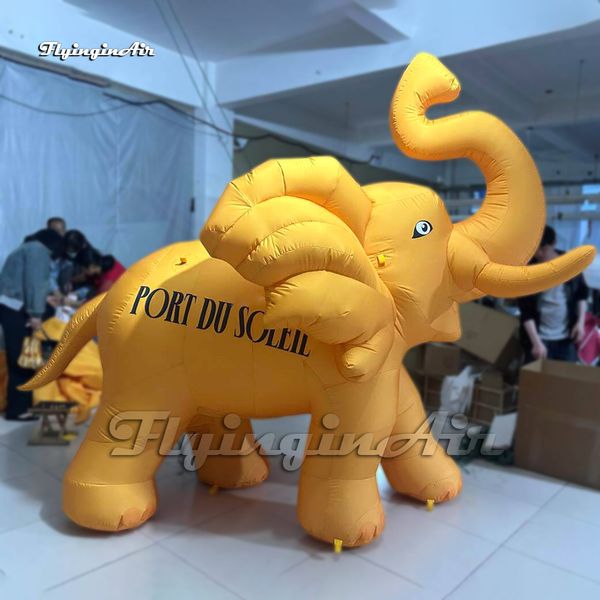 3m High Customized Yellow Advertising Inflatable Little Elephant Balloon For Event
