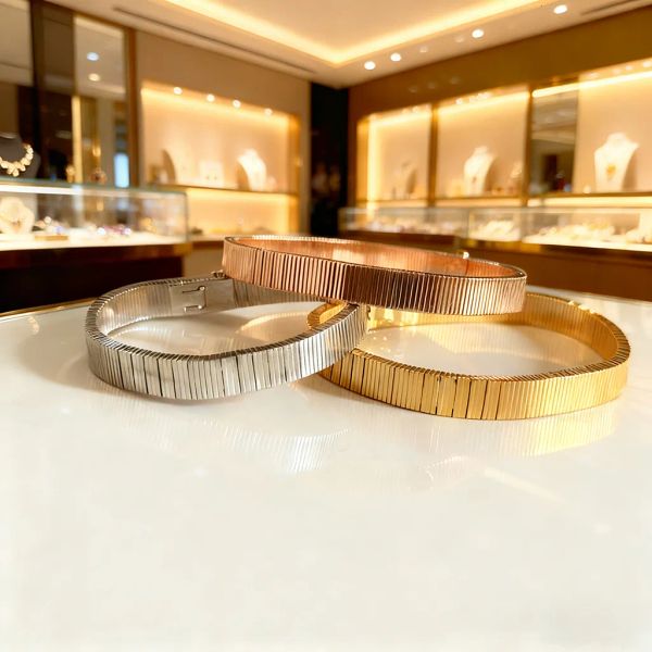 

Luxurious Brides Jewelry Intricately Designed Ladies' Bangle Adorned with High-Quality Gold Overlay over Durable Metal Core