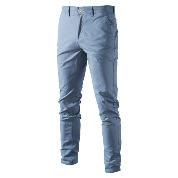 

WOZK autumn and winter high-quality men's casual pants breathable men's bottoms youth business versatile pure cotton pants wholesale blue, Yellow