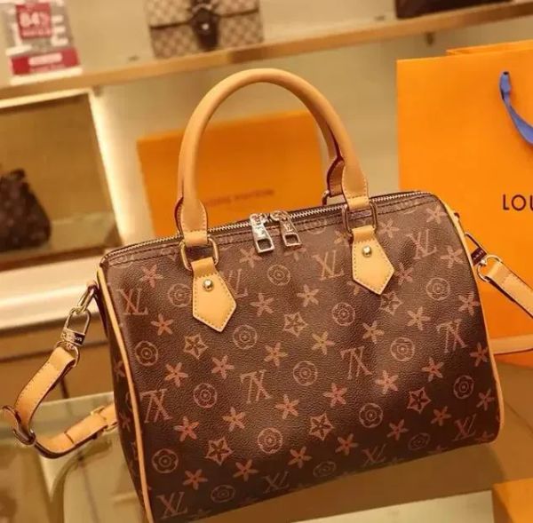 

Rowan Satchel Tote Handbags for Women Fashion Leather Shoulder Vintage Handbag Crossbody Bags Large Capacity Top Handle Designer Retro Boston Duffle Travel Bag, Brown flower