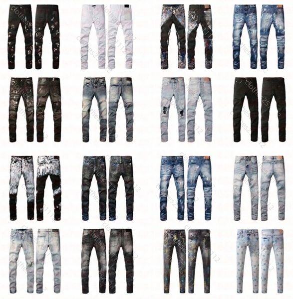 

mens jeans men designer jean pant high quality jogging homme straight retro ripped biker motorcycle denim trousers luxury splicing hole hip hop Men Women black jeans, Jeans1