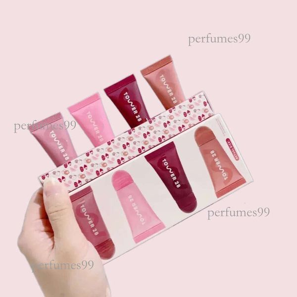 

Lipgloss Makeup Tower 28 Beauty Softies Plumper 5g 4pcs Mini Set Liquid Lipstick Long Lasting Moisturizing Shiny Glitter Lip balm Gift Box Kit Lips Cosmetics