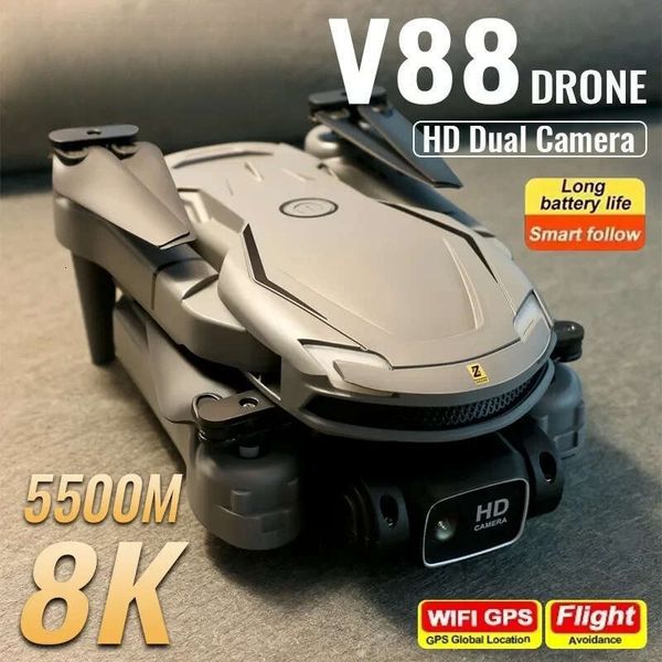 V88 5G Drones 4k Professional Commercial Drones Show System HD Dual Camera Drone 8k Quadcopter Aerial Photography Remote Control Aircraft Uav Mini Drone 4k