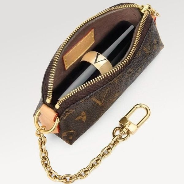 

Top Quality Keychain Wallet Key Chain Hang Bag Charm Keyring Keychains Hang Leather Designers Women Men Coin Purse Alloy Pendant Key Ring with Box