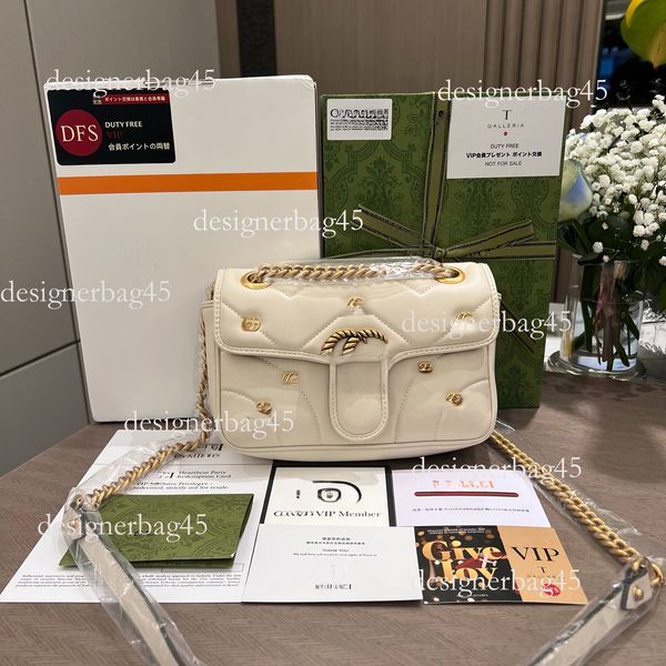 

Complete VIP Luxury handbag Packaging Exclusive Beauty Inner Label Soft And Fluffy Puff Pastry Carefully Decorated designer bag Small Double G Buttons