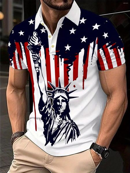 Men's Polos The Short-sleeved POLO Shirt For Summer 2025 Features A Casual Fashionable And Comfortable 3D Angel Pattern Print