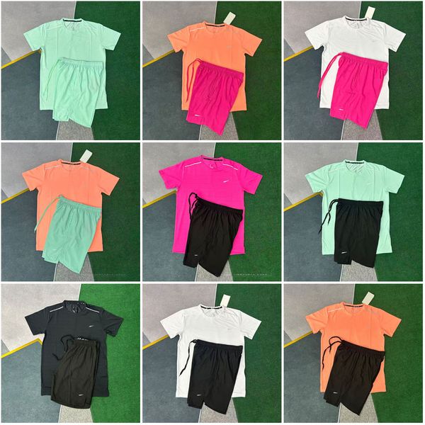 New designer casual and fashionable sports suit fitness running sportswear set summer quick drying breathable loose casual T-shirt shorts