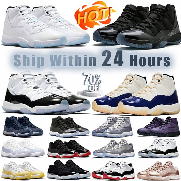

Fast delivery 11 Designer Basketball Shoes Men Women 11s Gamma Blue Cool Grey Cement White Black Purple Outdoor Sneakers Size 36-47, Dark blue