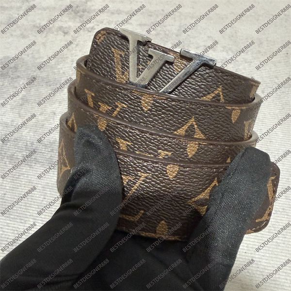 

Belt Designer Belt For Mens Belt Luxuries Branded Lvstyle Letter Belts Genuine Leather With Gold Buckle High Quality Wide 4CM Size 100-125CM, Color 7