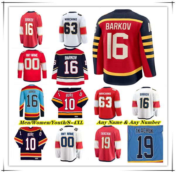 

Brad Marchand Matthew Tkachuk Aleksander Barkov Hockey Jersey Floridas Pantherss Sergei Bobrovsky Sam Bennett Reinhart Anton Lundell Evan Rodrigues Verhaeghe, Men blue style