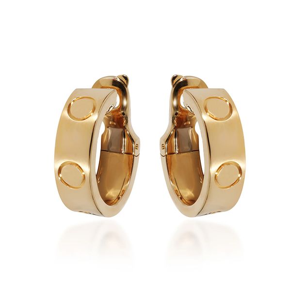 

Gold Classic Model Loove Hoop Earrings Designer For Women 18K Gold With Box Studs Ear Clip Luxury Jewelry High Quality Size 9MM 12MM Ladies Earring Stones Vintage