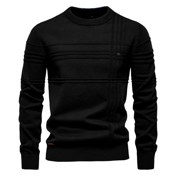 

WOZK2026 Autumn/Winter New Men's Round Neck Hoodie High Quality Men's Solid Color Sweater versatile spring slim fit men's casual, Khaki