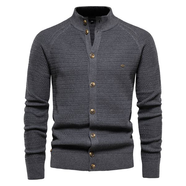 

WOZK Top Autumn/Winter New Cardigan Men' Sweater High Quality Business Sweater Knitted Sweater Men' designer, Black