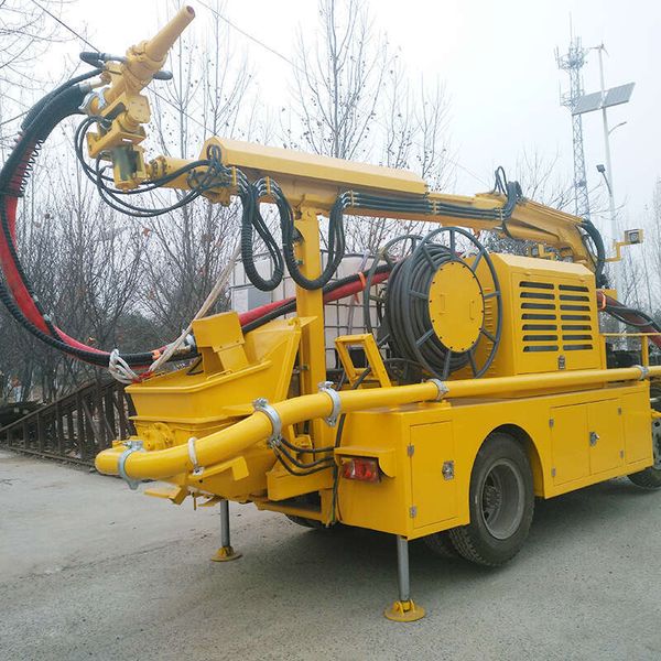 

Tunnel support concrete truck type Wet spraying machinery Mine shotcrete trolley for construction