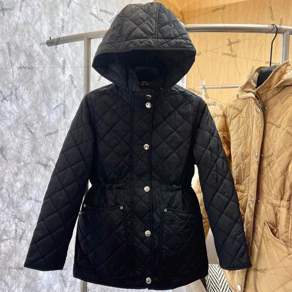 

Womens trench coats designer luxury coats checkered padded jacket plaid bagadian windbreaker premium british, Khaki-22