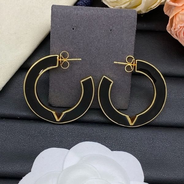 

Designer Earrings for Woman Circle Hoop Earrings Glod Plated Stud Earring Brand Letter Design Earrings High Quality Women Men Earring Studs