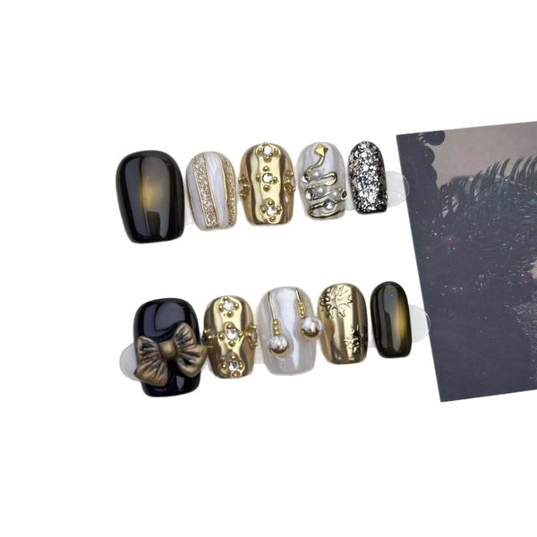 

sophisticated wholesalers choice festive white gold feline eyelash nail stickers