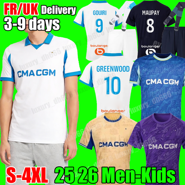 

4XL maillot de foot GREENWOOD soccer jersey PAVARD MEDINA PAIxao MAUPAY MArseIllE jersey 25 26 4th goalkeeper men kids kit MArseIllEs football shirt hommes enfants, Black