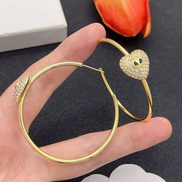 

Earrings Designer for Women Luxury Diamond Stud Earrings 18k Gold Plated Hoop Earrings Classic V Earrings Valentine's Day Gift with Box