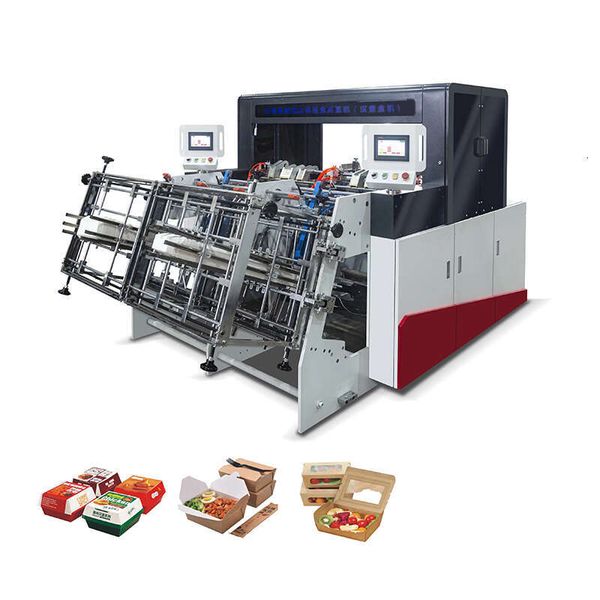 

Automatic High Speed Fast Food Lunch Box Two Station Hamburger Box Carton Erecting Making Machine Price
