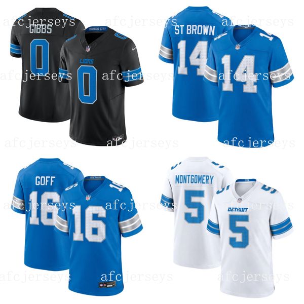 

Custom Football Jerseys For Men S-7XL Women Jersey 0 Jahmyr Gibbs Amon-Ra St. Brown Aidan Hutchinson Jared Goff, Color 2