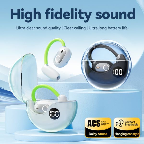 Ear Buds Wireless Earbuds Bluetooth Headphones with LED Display Case, Over-Ear Hook with Mic, Stereo Sound, Sports Earphones for Running Workout Gym