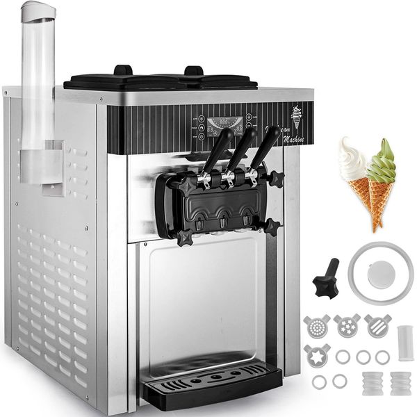 2200W Commercial Ice Cream Machine Countertop icecream 20-28L/H Soft Serve Machine with LED Display maquina de helados ice machine SIHAO