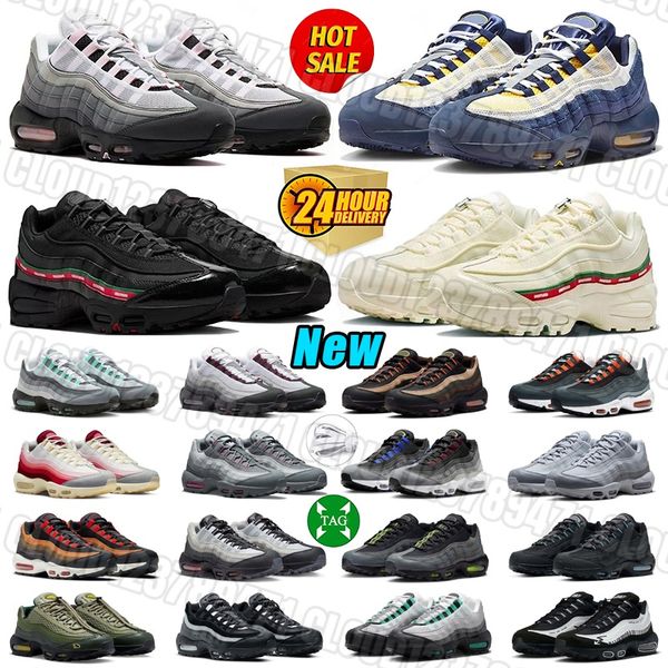 

New 95 95s Designer Mens Running Shoes Mesh Rubber Triple Black White classic Pink Foam Outdoor Sports Trainers Commute Sneakers, #color 12