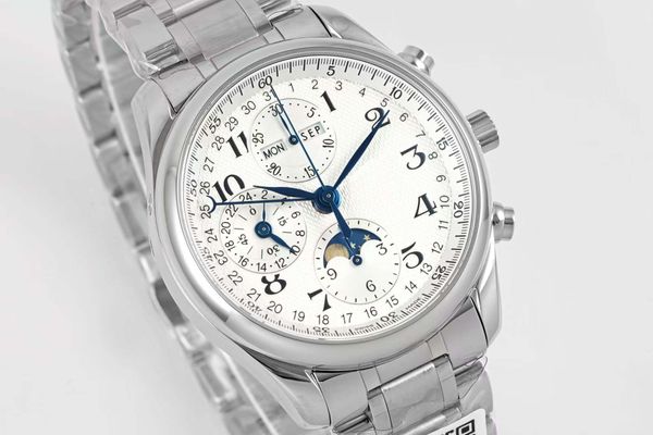 

Men's Prestigious Watch, Classic Silver Men's Watch Elegant to Wear, Clear to Read Precision mechanical watch, Red