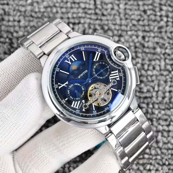 

Dignified Presentation of Men's Watches: Combination of 316 Stainless Steel and Imported Calfskin Strap, Showing Elegant Style, Black