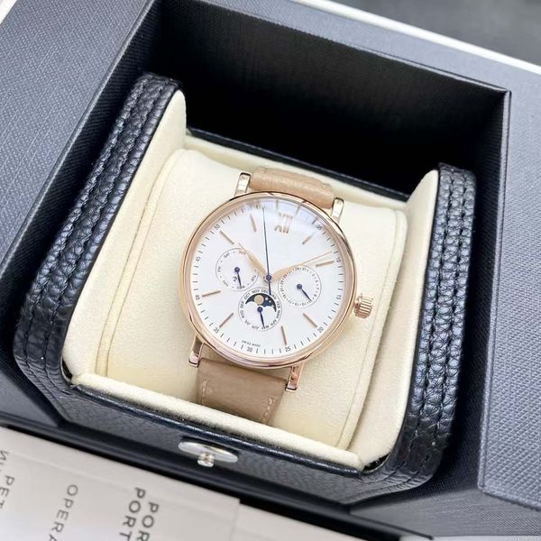 

Men's high-end luxury watch, both internal and external original movement text, exquisite fish scale pattern and other pattern polishing, Brown