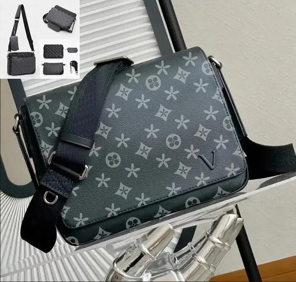 

Designer mens Handbag Luxury Shoulder Bag Top DISTRICT PM famous Classic business Men messenger bags cross body Crossbody school bookbag shoulder bag, Pewter